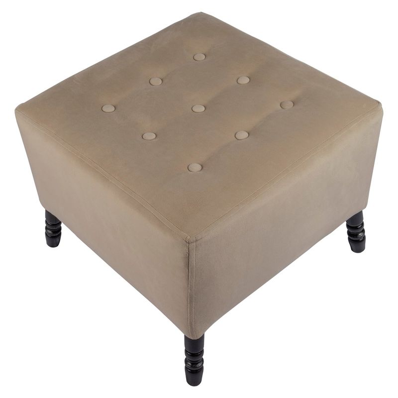 GENERICO - Pouf Alejandro Beige Felpa 54x54x44 Máxima Design