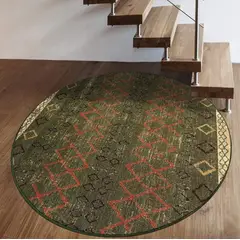 MROTTO - Alfombra Redonda Verde Con Goma Antideslizante 150 x150 Cm