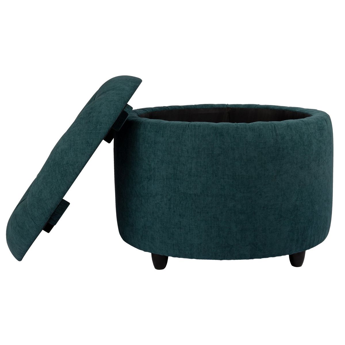 GENERICO - Pouf Zoe con Baúl Azul Petróleo Altea 60x60x50 cm Máxima Design