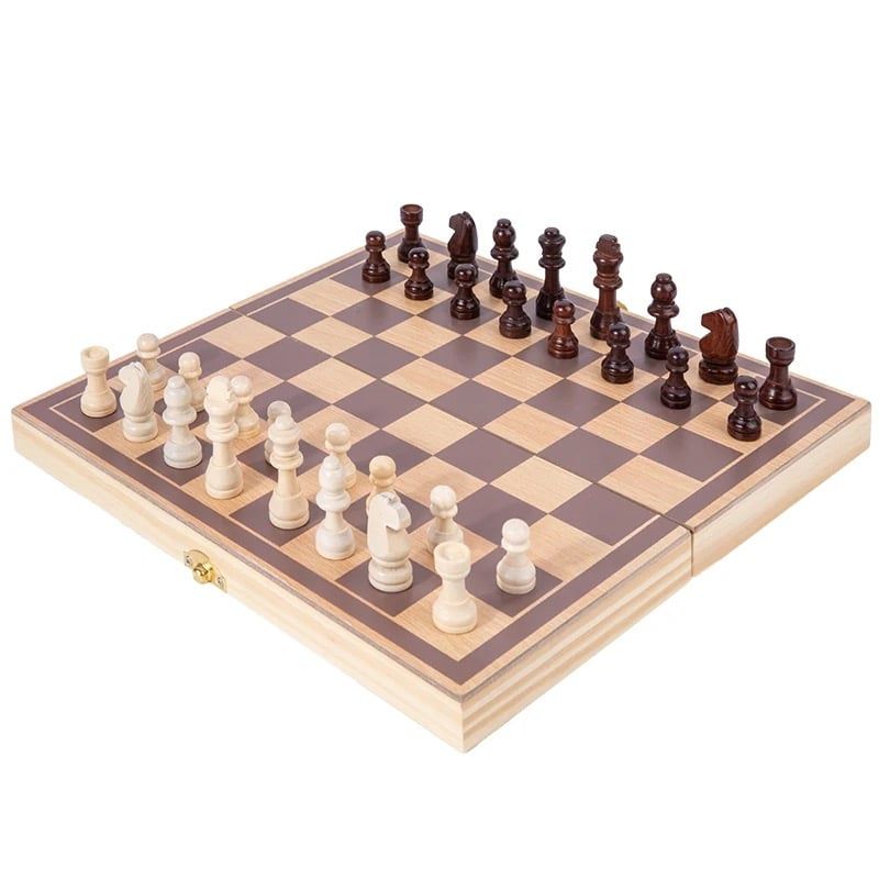 GENERICO - Ajedrez de madera 40x40cm piezas magneticas
