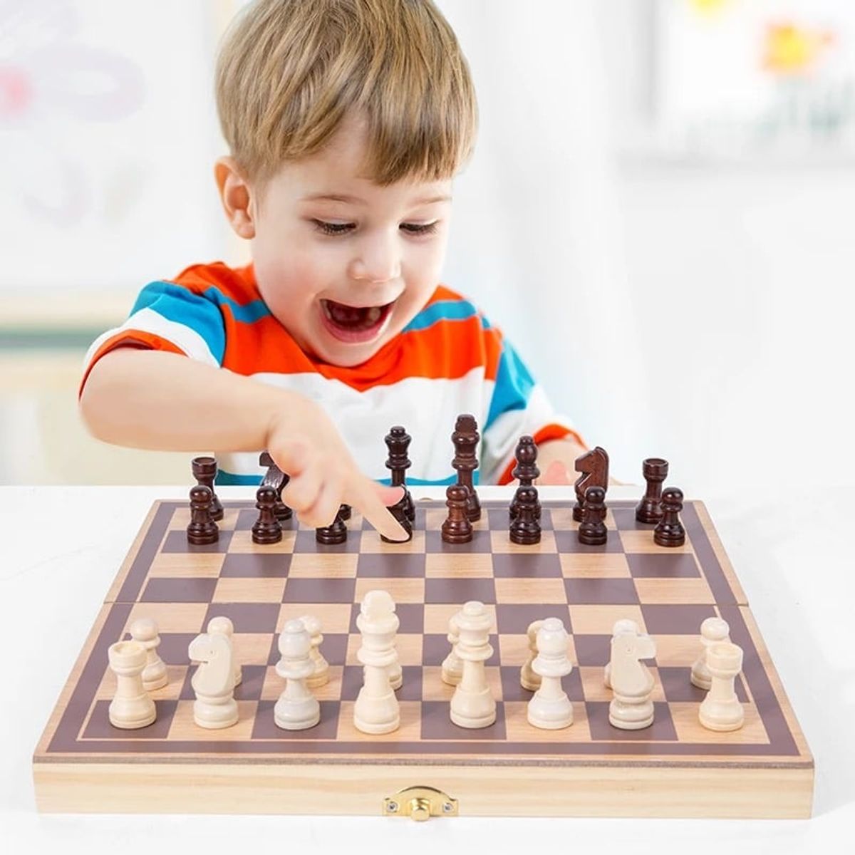 GENERICO - Ajedrez de madera 40x40cm piezas magneticas