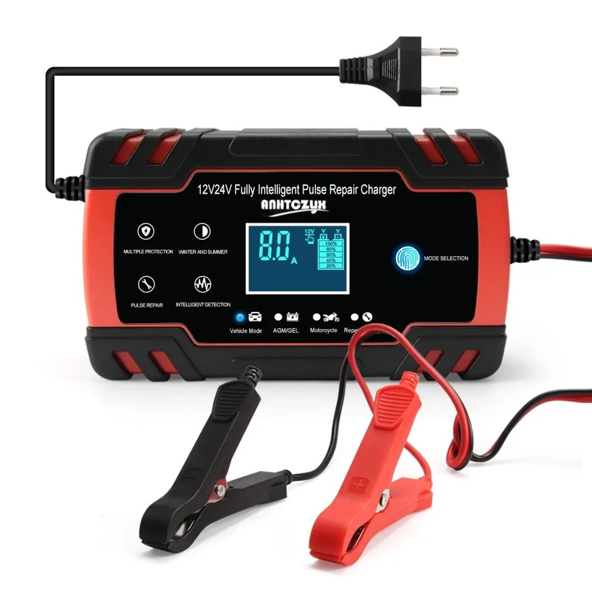 GENERICO - Cargador Batería Inteligente 12-24v 8a 150ah