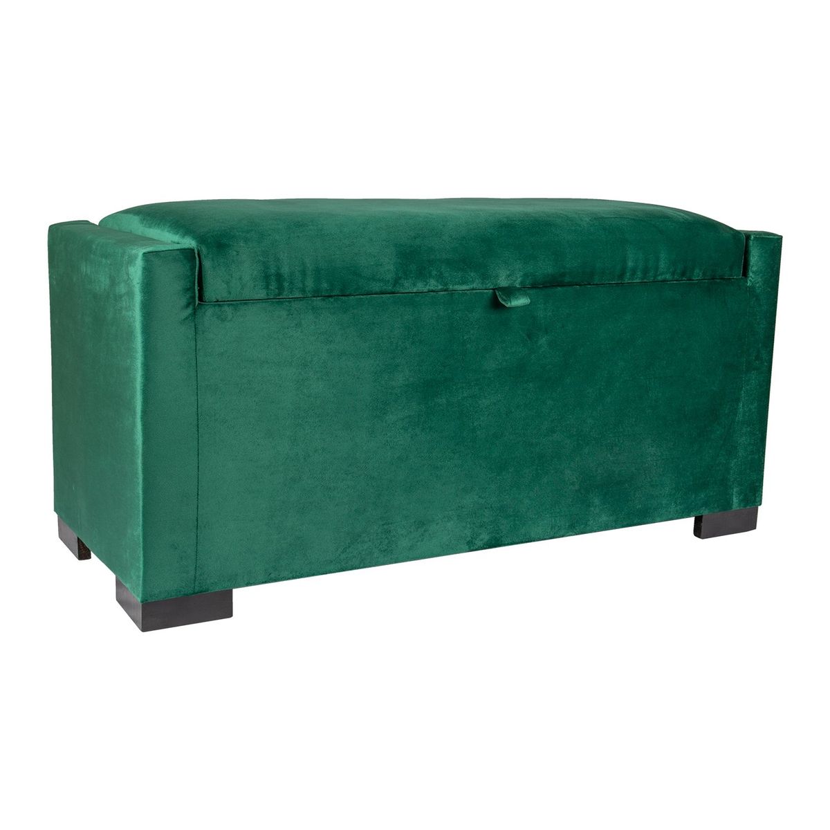 GENERICO - Banqueta Leyzy con Baúl Verde Botella Felpa 40X55X105 cm Máxima Design