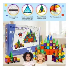 GENERICO - Set de Construcción Bloque Magnético 100 Pcs Magnetic Tiles
