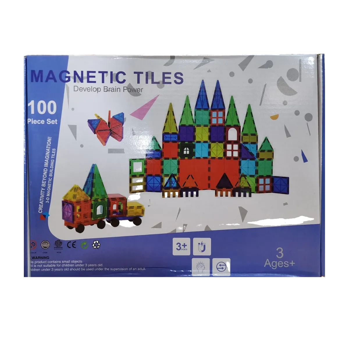 GENERICO - Set de Construcción Bloque Magnético 100 Pcs Magnetic Tiles