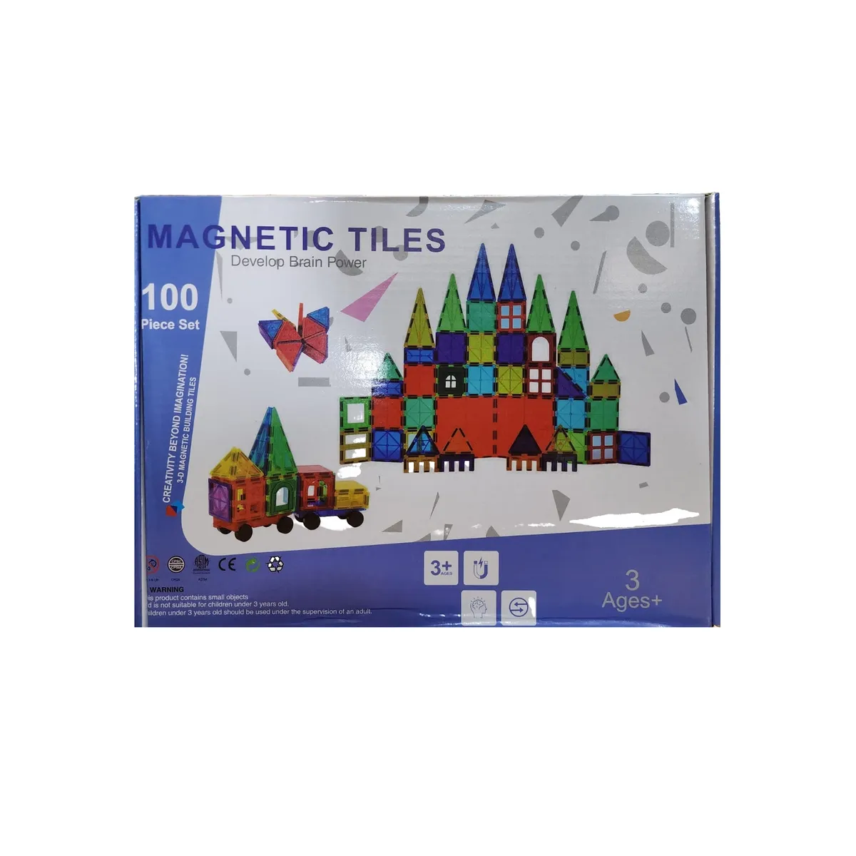 GENERICO - Set de Construcción Bloque Magnético 100 Pcs Magnetic Tiles