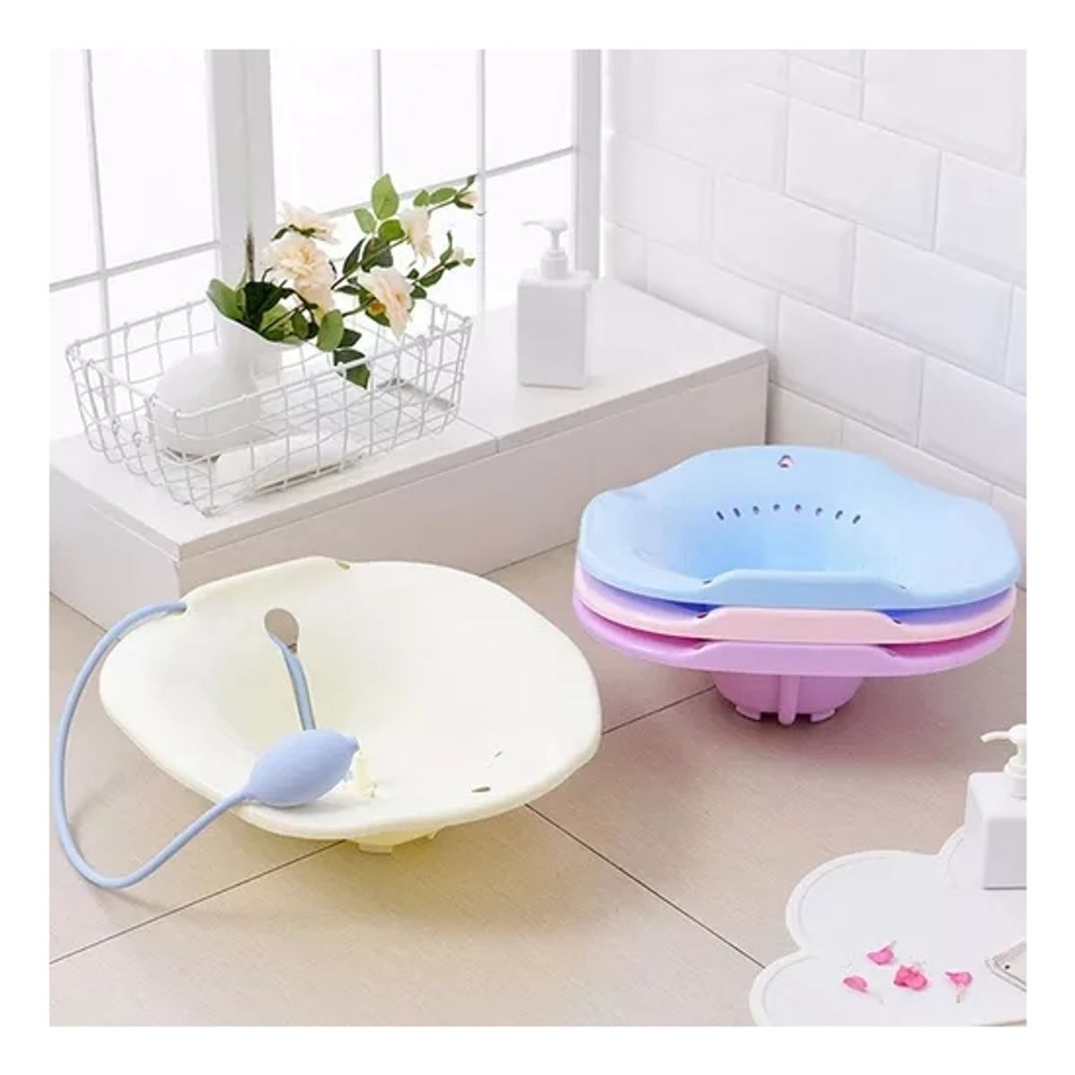 GENERICO - Baño De Asiento Alivio Hemorroides Embarazo Bidé Portátil Rosa