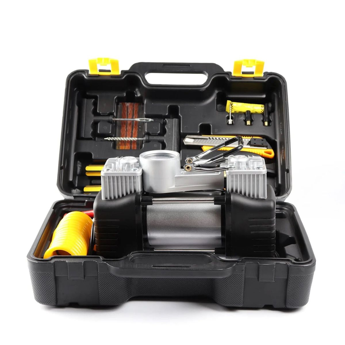 GENERICO - Compresor De Aire Doble Cilindro Pisto 12v + Accesorios