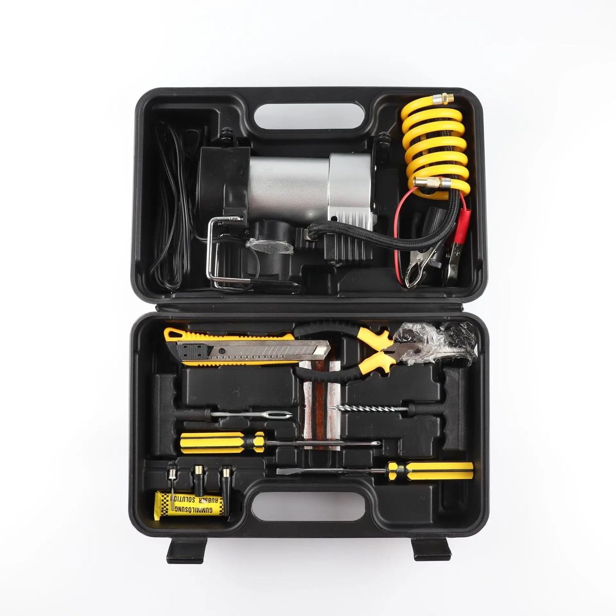 GENERICO - Compresor De Aire Doble Cilindro Pisto 12v + Accesorios