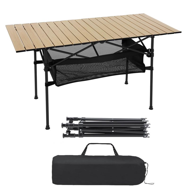 EVERSO - Mesa Plegable Portátil De Aluminio Exterior Camping Jardin A