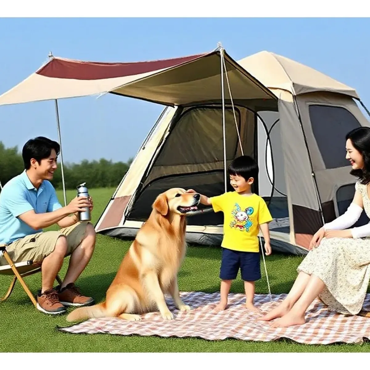 EVERSO - Carpa Instant Camping 8-10 Personas Con 2puertas Y 2ventanas