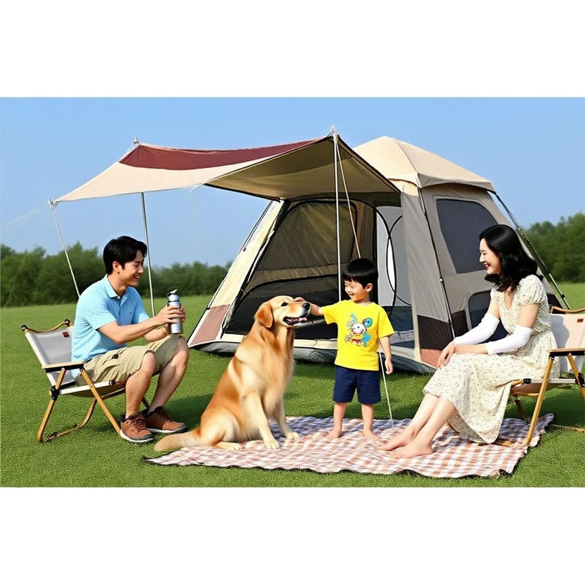 EVERSO - Carpa Instant Camping 8-10 Personas Con 2puertas Y 2ventanas