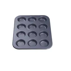 GENERICO - Molde 12 Cupcakes Molde Tortas Repostería Cupcakes Black