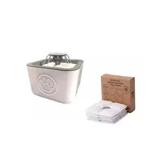 GENERICO - Pack Bebedor Gatos Perros + 4 Filtros Para Bebedero