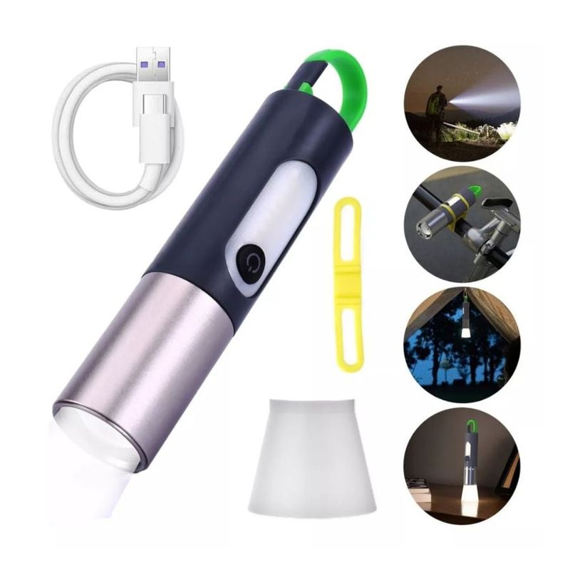 GENERICO - Linterna Multifunción Recargable Para Exteriores Led 800lm