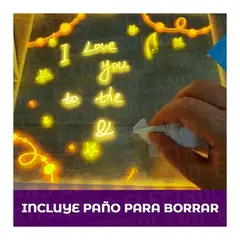 GENERICO - Pizarra Magica Luz Led Usb Acrilico Anotador Dibujo Lampara