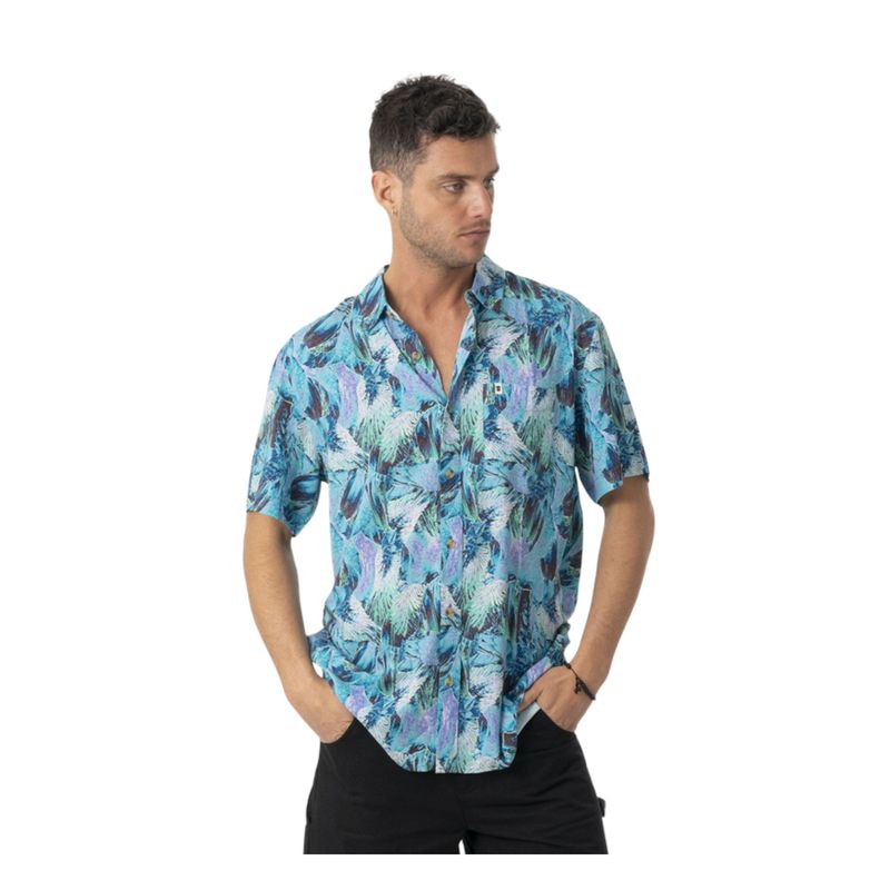 STOKED - Camisa Hooks Hombre Azul