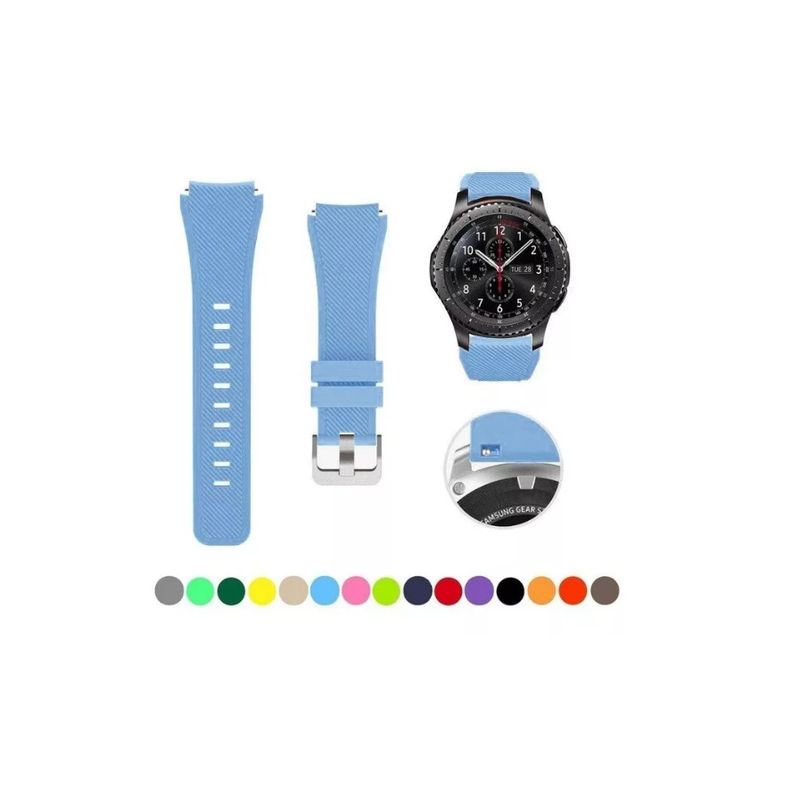 GENERICO - Correa De Silicona Para Samsung Galaxy Watchs3 -gt2 46mm 22m-CELESTE