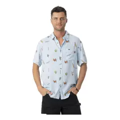 STOKED - Camisa Sokos Hombre Celeste