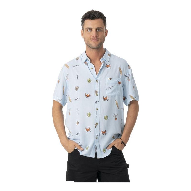 STOKED - Camisa Sokos Hombre Celeste