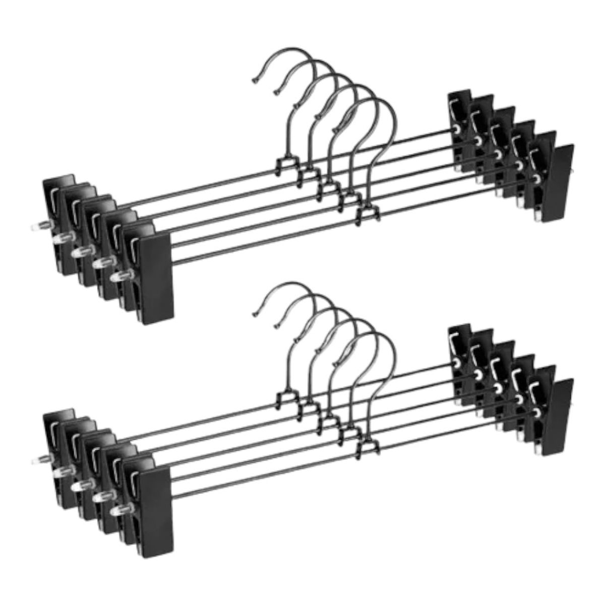 GENERICO - Pack De 10 Colgadores Para Pantalón Negro Metal Ibm