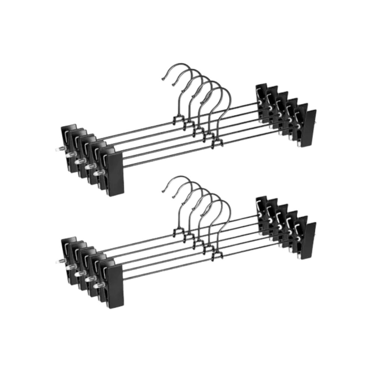 GENERICO - Pack De 10 Colgadores Para Pantalón Negro Metal Ibm