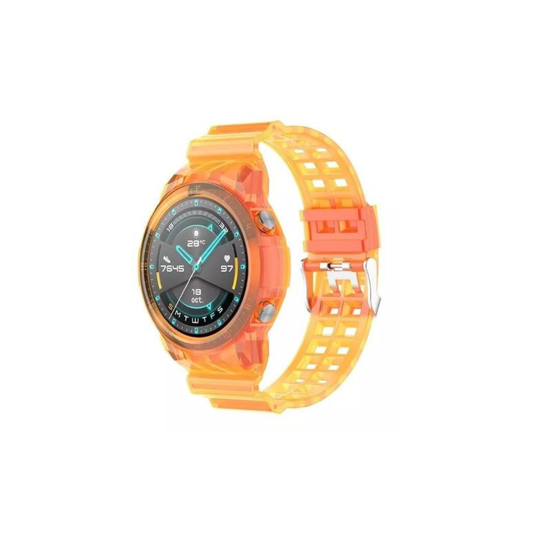 GENERICO - Correa De Reloj Transparente Para Huawei Watch Gt2-NARANJA