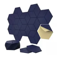 GENERICO - Panel Acústico Hexagonal Autoadhesivo Pack X12 Azul XSJ-10181