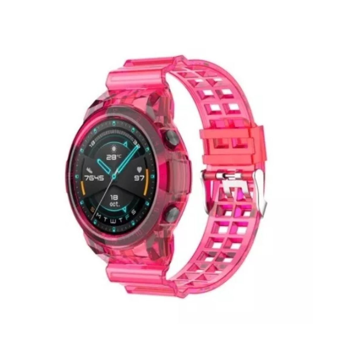 GENERICO - Correa De Reloj Transparente Para Huawei Watch Gt2-FUSCIA