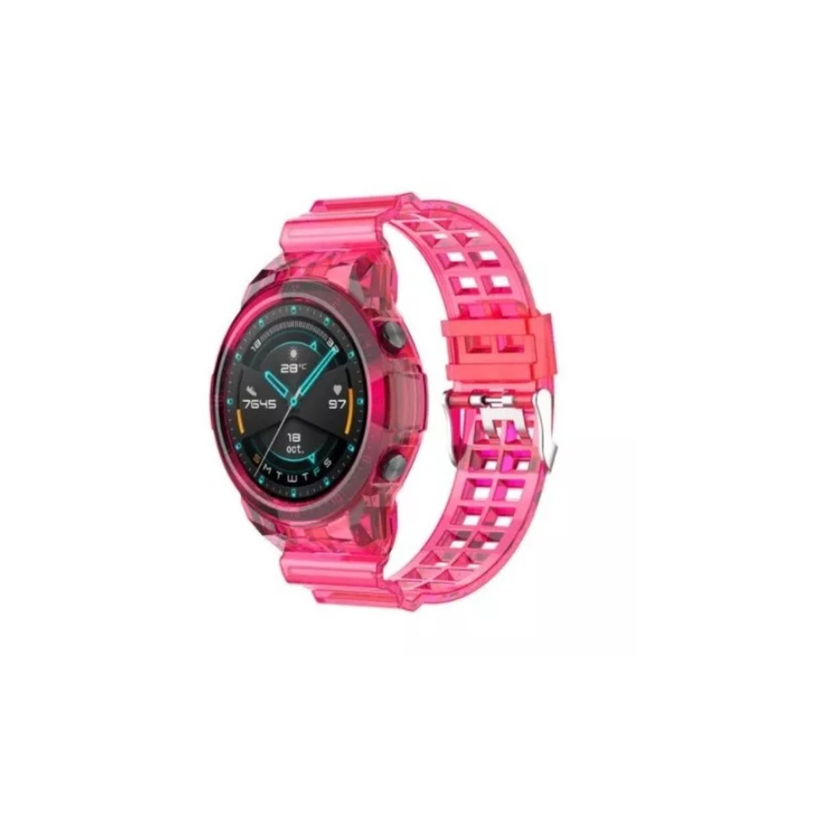 GENERICO - Correa De Reloj Transparente Para Huawei Watch Gt2-FUSCIA