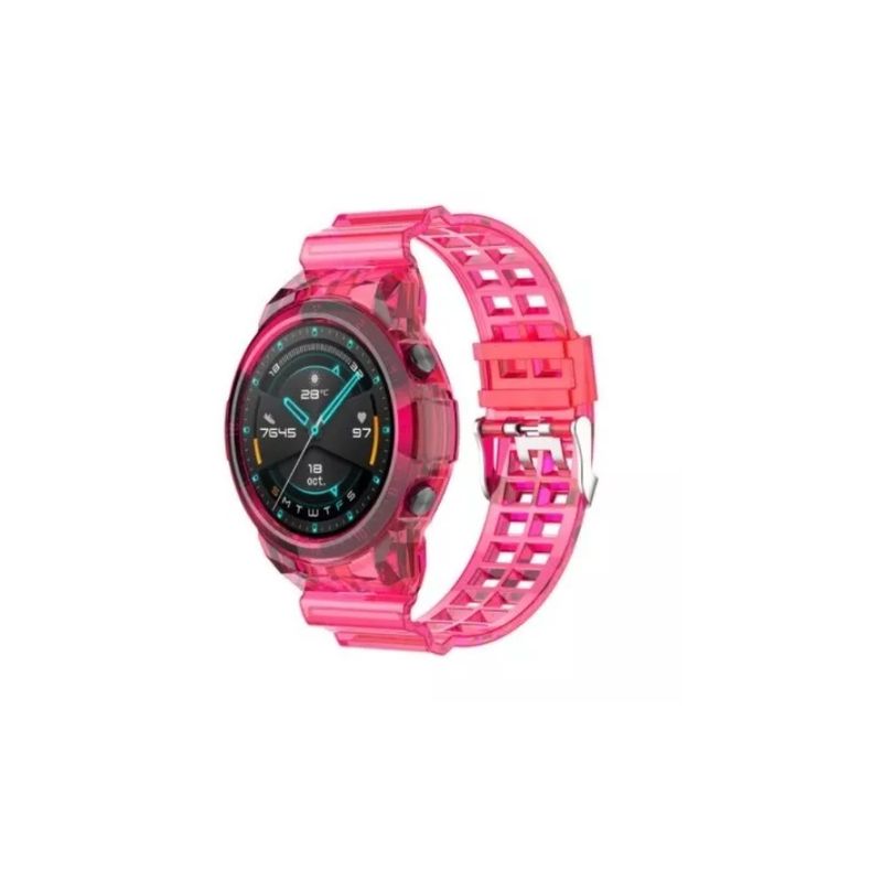 GENERICO - Correa De Reloj Transparente Para Huawei Watch Gt2-FUSCIA