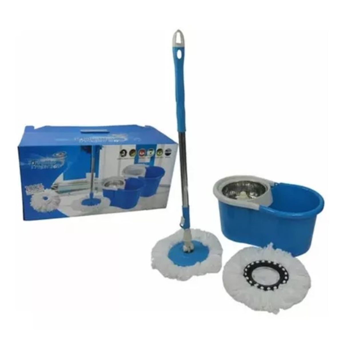 GENERICO - Trapero Giratorio 360 con Balde Mopa Limpieza