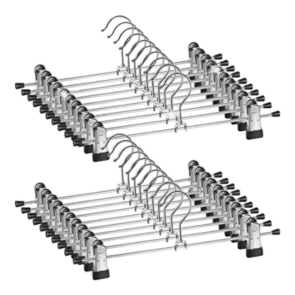 GENERICO - Pack 10 Ganchos Pinza Perrito Colgadores Goma Metal