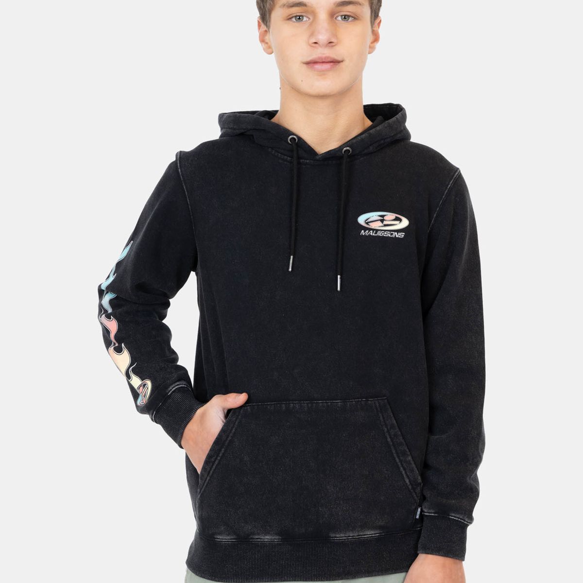 MAUI AND SONS - Poleron Canguro Te Vintage Gradient Negro Infantil Maui And Sons