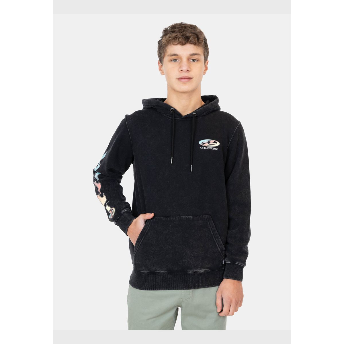 MAUI AND SONS - Poleron Canguro Te Vintage Gradient Negro Infantil Maui And Sons