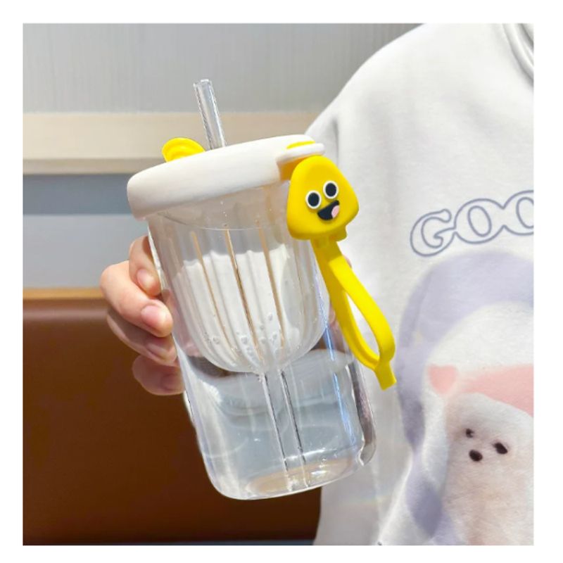 GENERICO - Vaso infusor de vidrio de 500 ml amarillo