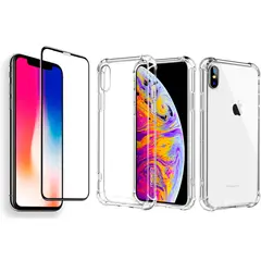 JOIGO - Carcasa Para iPhone X / XS Transparente + Lamina