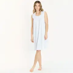 BARBIZON - Camisa de Dormir Tradicional Domi Blanco