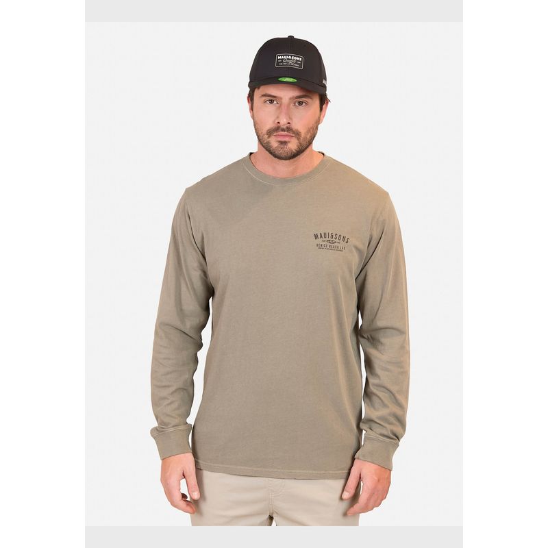 MAUI AND SONS - Polera ML Venice Beach Hombre Verde Maui And Sons