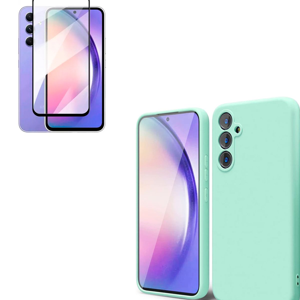 JOIGO - Carcasa Para Samsung A24 + Lamina Vidrio Templado Turquesa