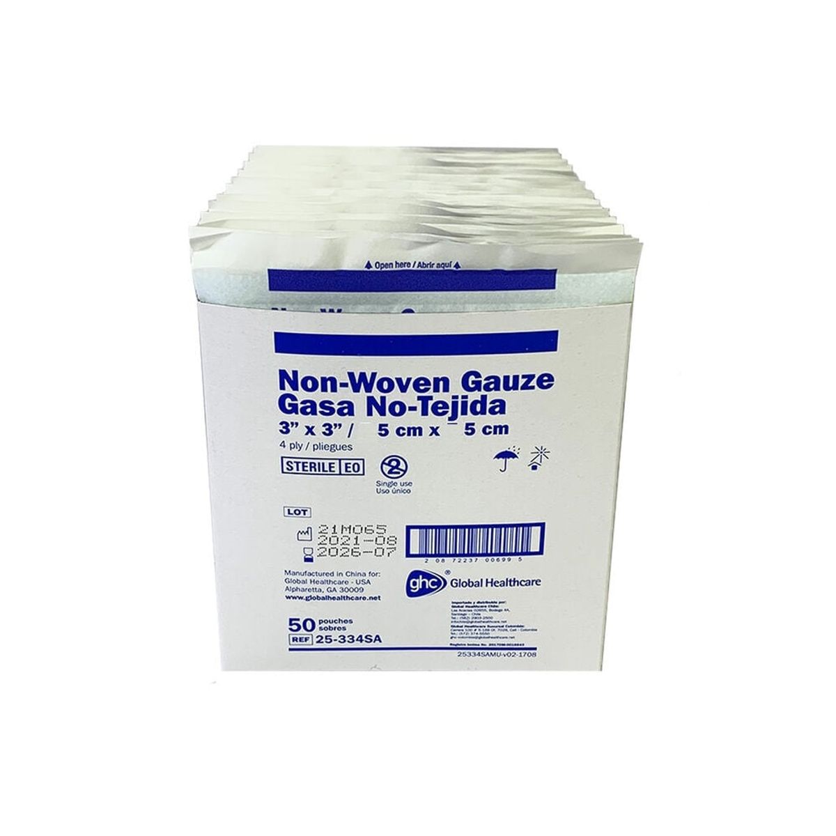 GENERICO - Gasa Esteril Apósito Curación 5x5 Cm Caja X 100 Unidades