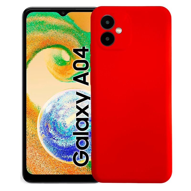 JOIGO - Carcasa Para Samsung A04 Goma Rojo