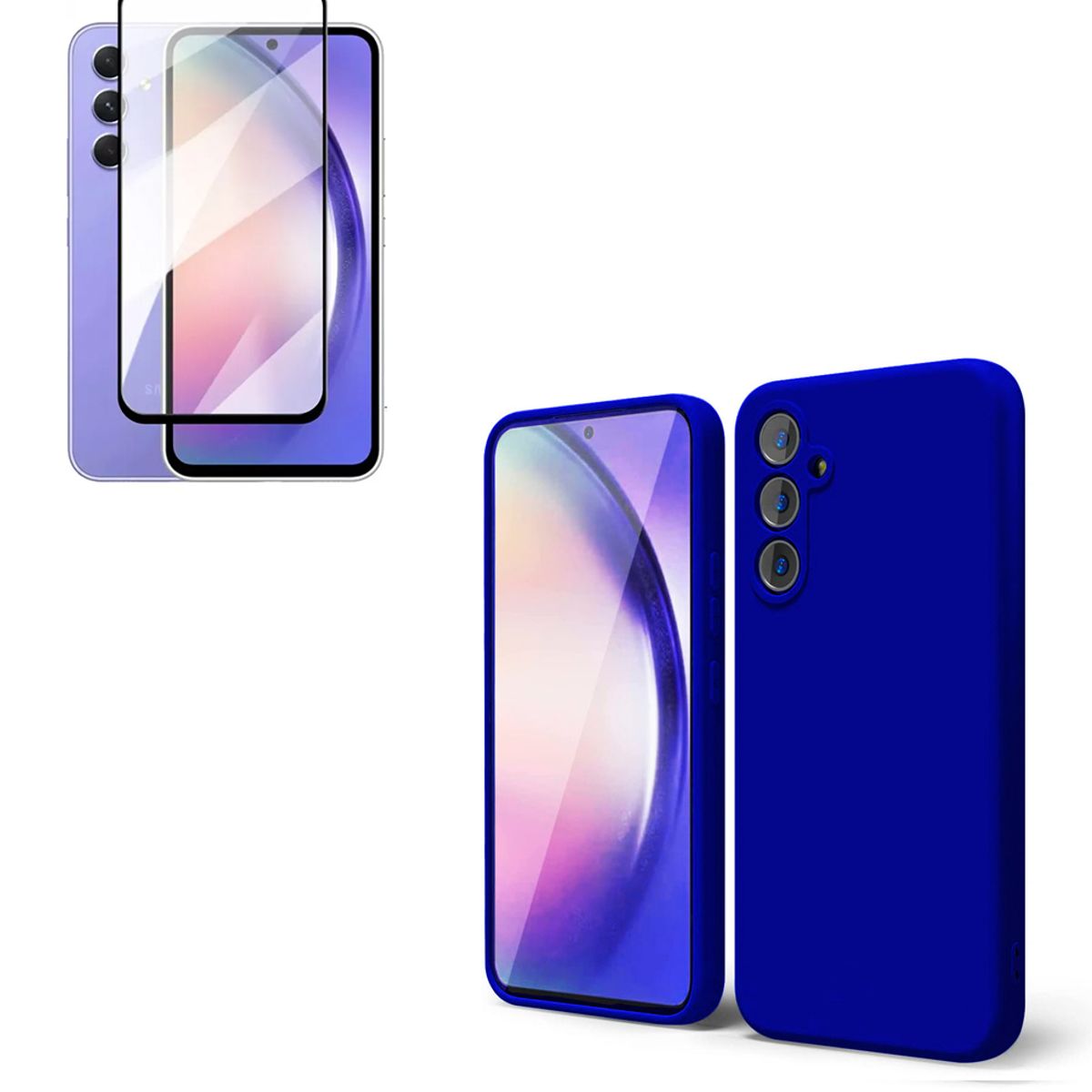 JOIGO - Carcasa Para Samsung A24 + Lamina de Vidrio Templado Azul