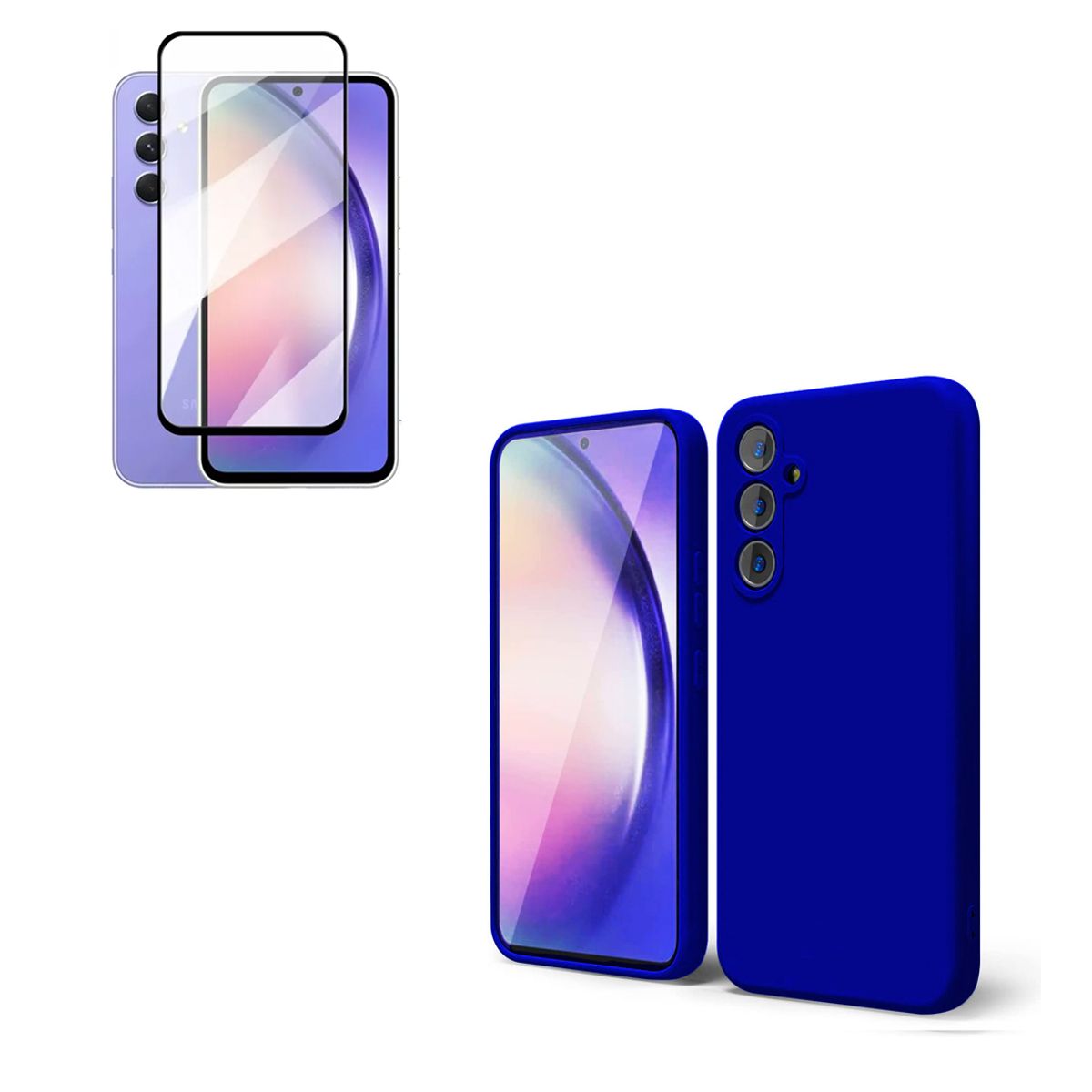JOIGO - Carcasa Para Samsung A24 + Lamina de Vidrio Templado Azul