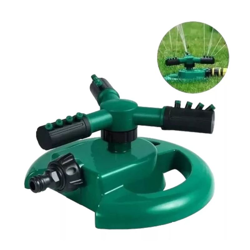 GENERICO - Aspersor De Riego Rociador De Agua Gira 360° 3 Brazos Jardín