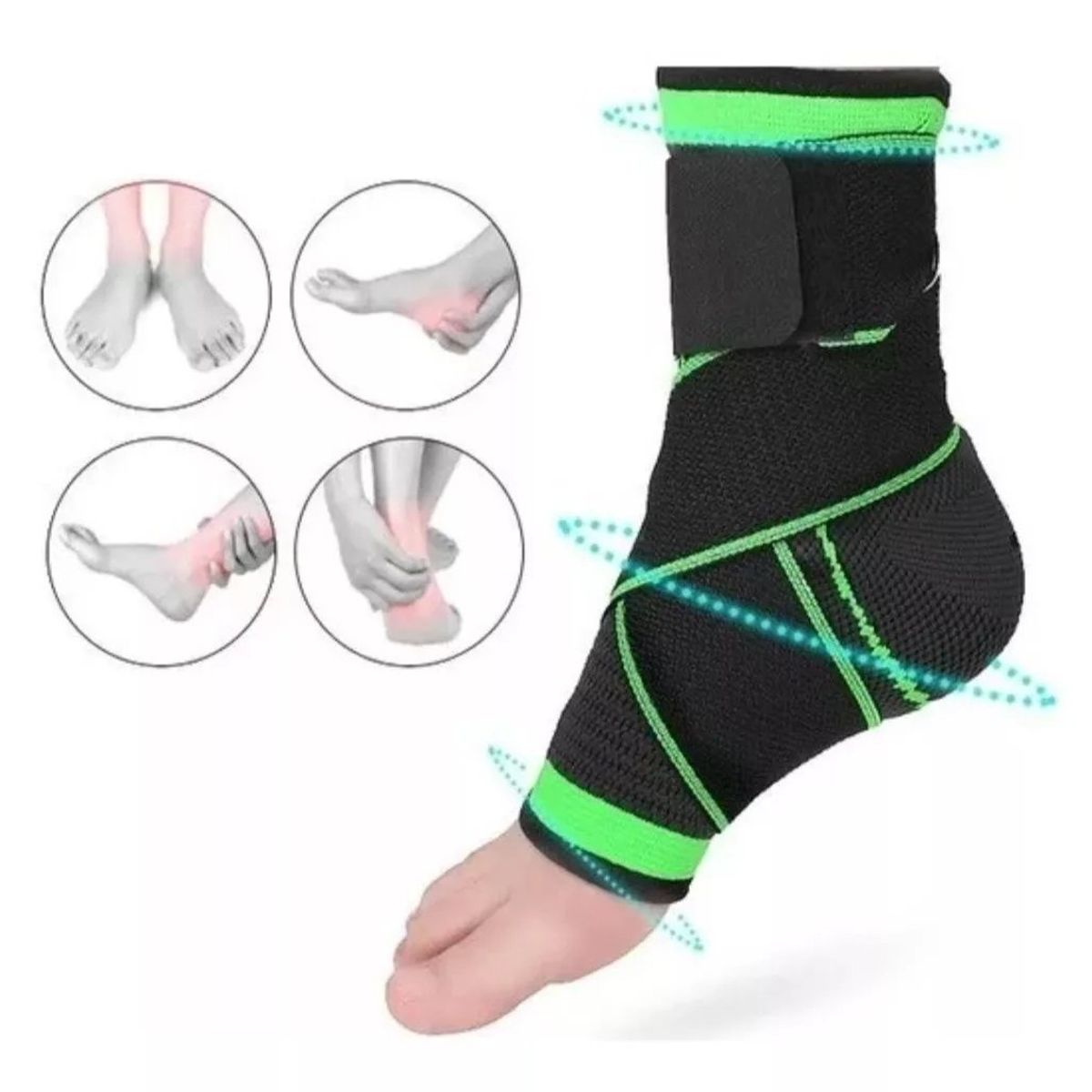 GENERICO - Tobillera Compresión Ajustable Con Velcro Tobillo Esguince