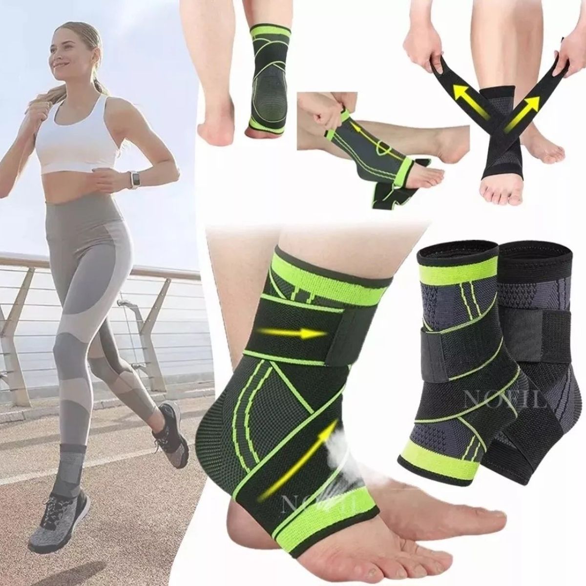 GENERICO - Tobillera Compresión Ajustable Con Velcro Tobillo Esguince