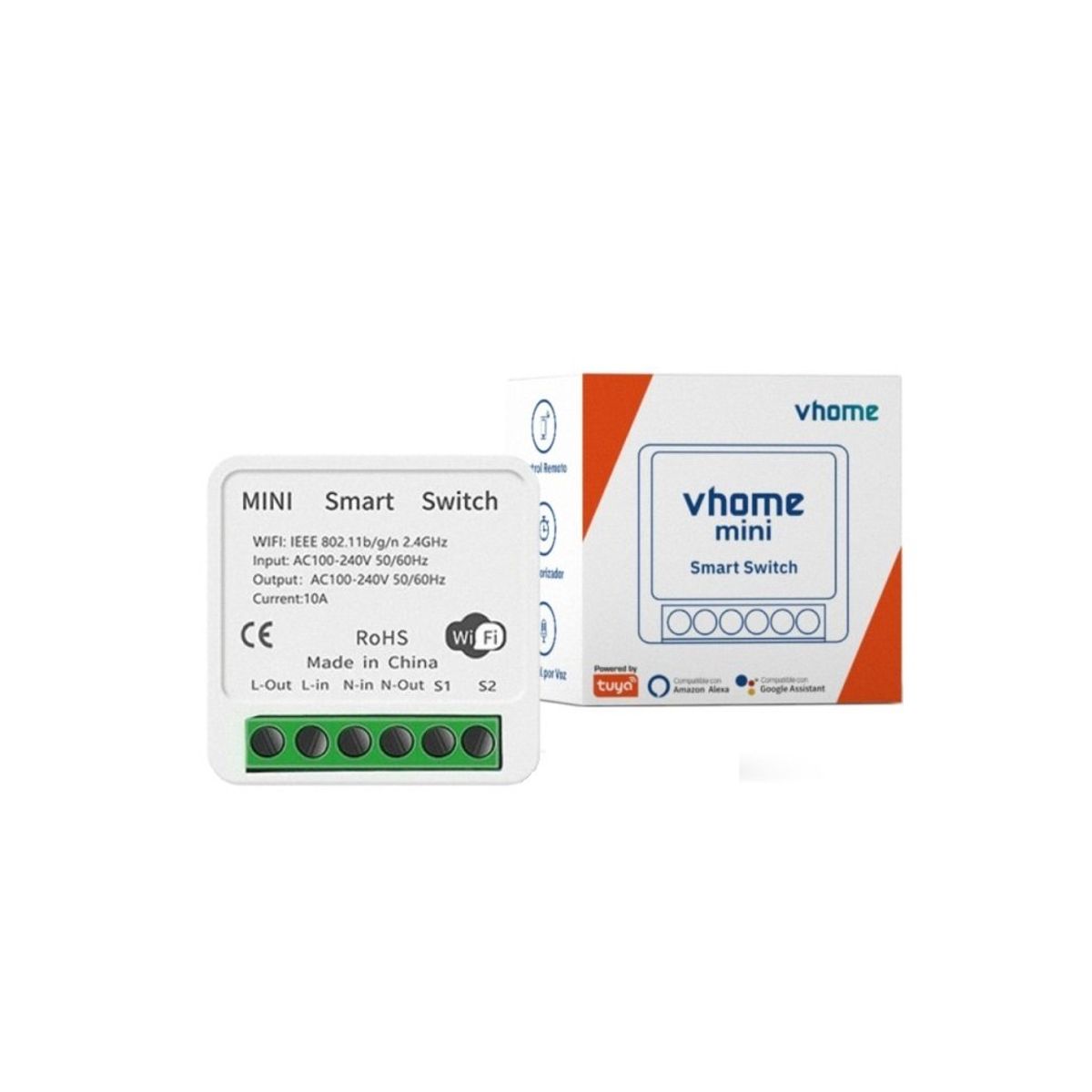 VHOME - Modulo Interruptor o Enchufe Wifi Vhome Mini 16A 924 Alexa Google