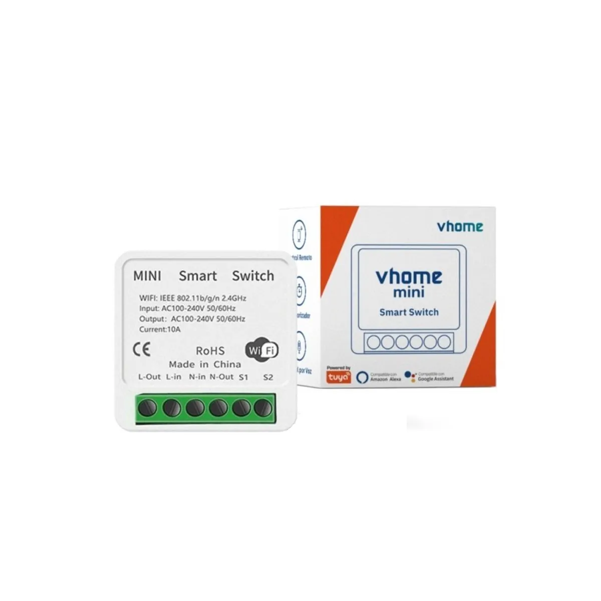 VHOME - Modulo Interruptor o Enchufe Wifi Vhome Mini 16A 924 Alexa Google