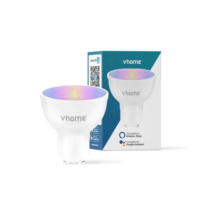 VHOME - Ampolleta Wifi Dicroica GU10 5W Vhome Alexa y Google